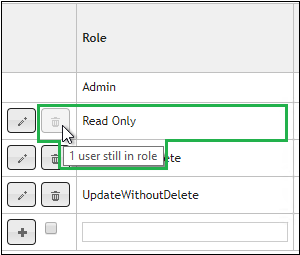 Role Administration: Delete Button Disabled