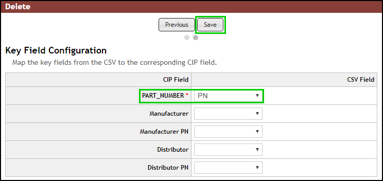 Delete the specified component PN and ALL associated child MFR/MFR PN and Dist/Dist PN pairs.