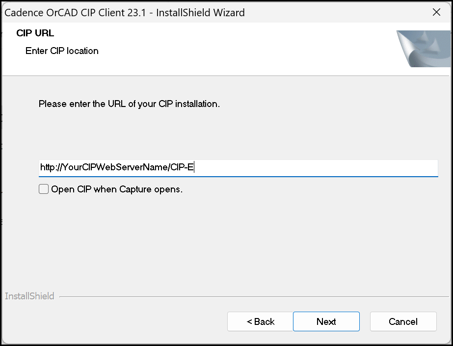  Configure CIP URL with Installer 