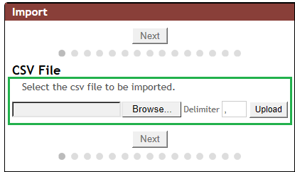 Selecting and Uploading CSV File