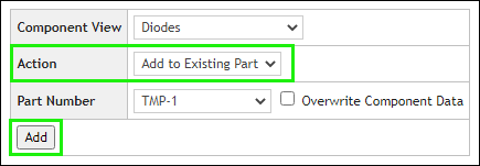 Action: Add to Existing Part