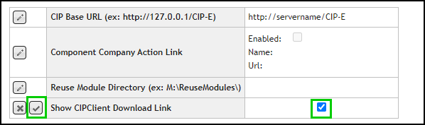 Save Configuration Setting for Show CIP Download Link