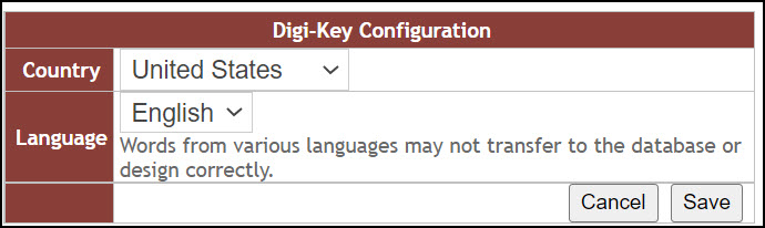 Digikey Configuration