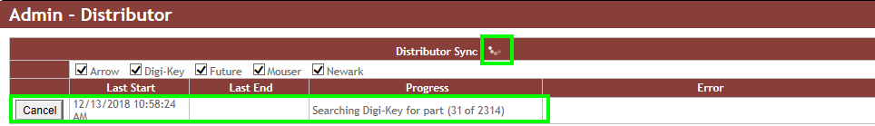 Distributor Sync Progressing