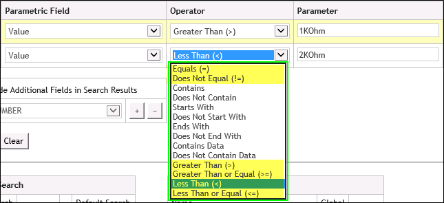 Defining Numeric Criteria to Filter Search Results