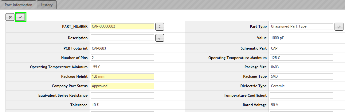 Save Changes to Existing Part