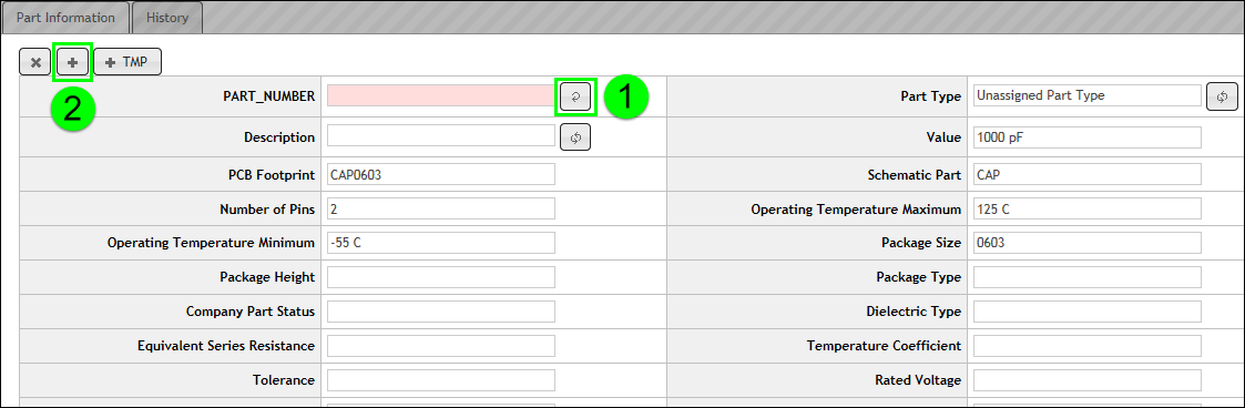 Add New Part with Next Available PN