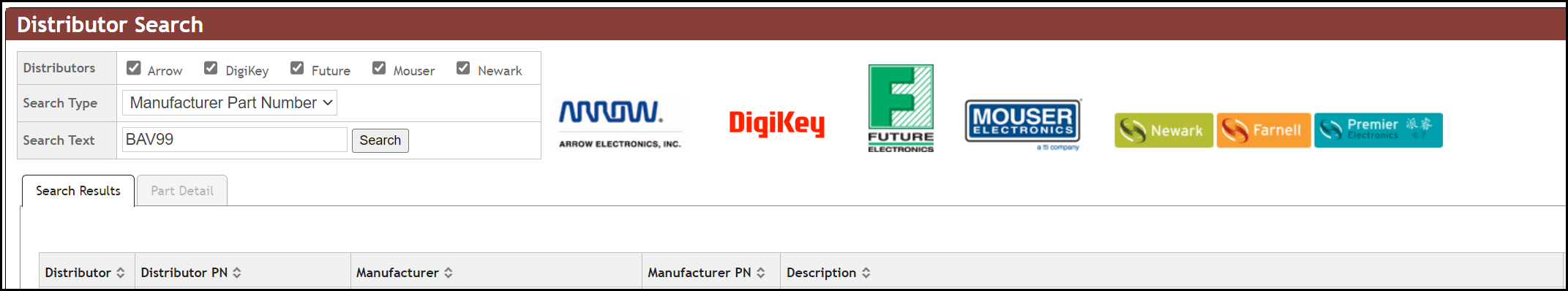 Search Multiple Distributors by Manufacturer Part Number