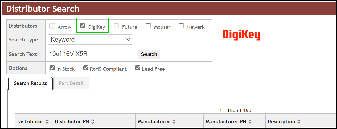 Digi-Key Keyword Search