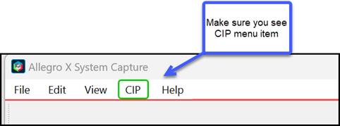 CIP Menu in System Capture