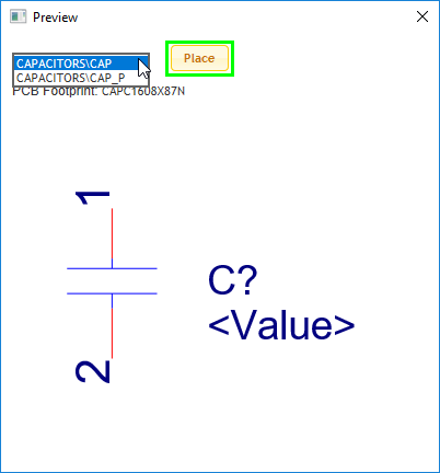 Preview Alternate Parts using the dropdown