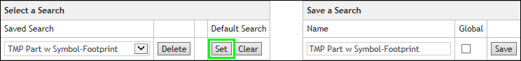 Setting a Search as Default