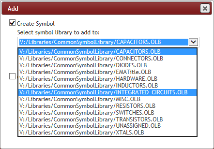 Select .OLB Library Name Location for New Symbol