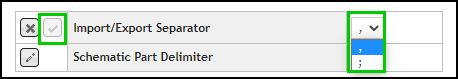 Configuring Import And Export Separator