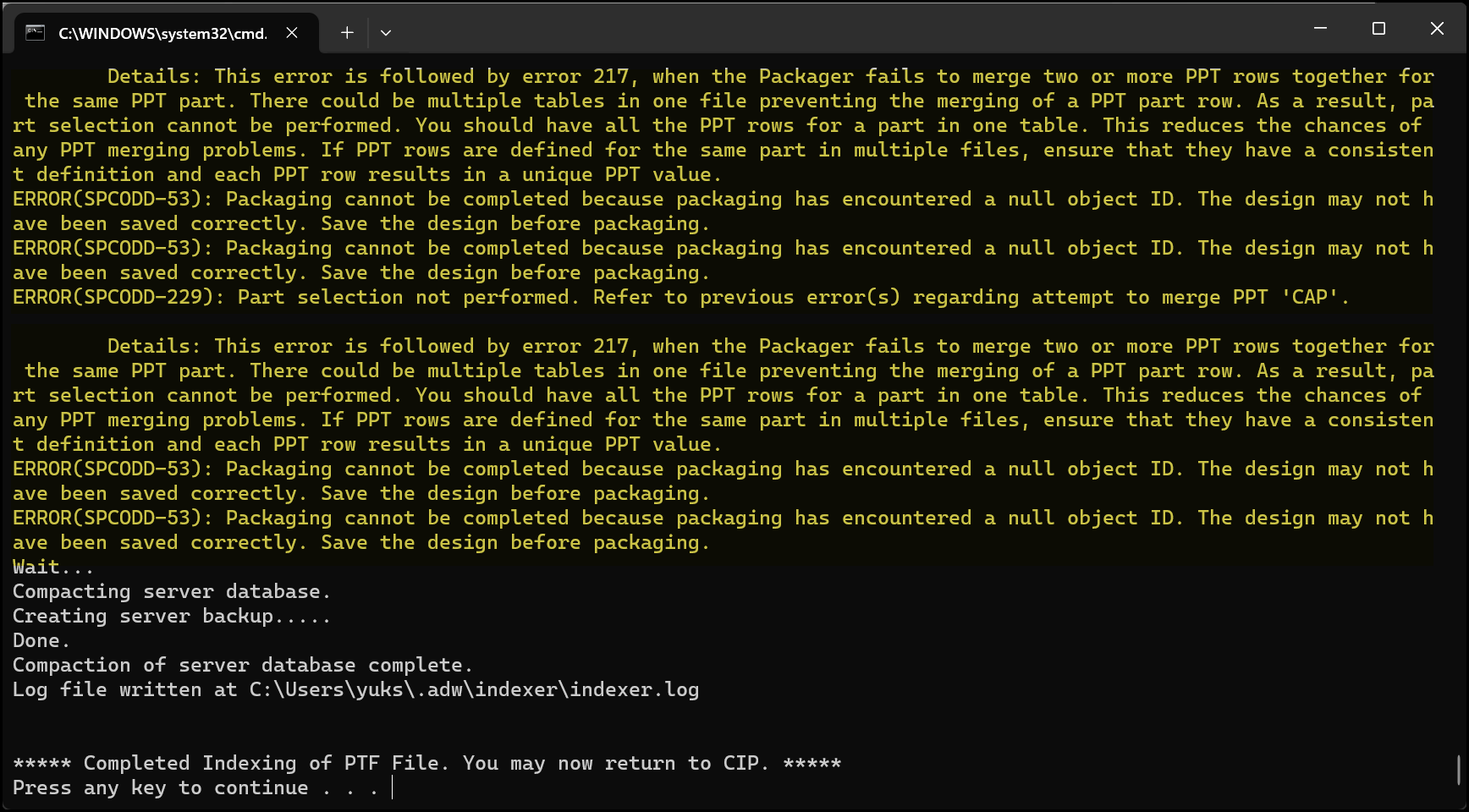 IndexerError-duplicatePart