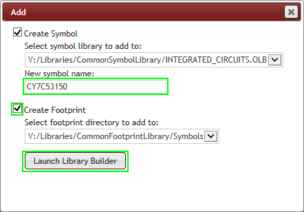 Enter New Symbol Name, then click Launch Library Builder