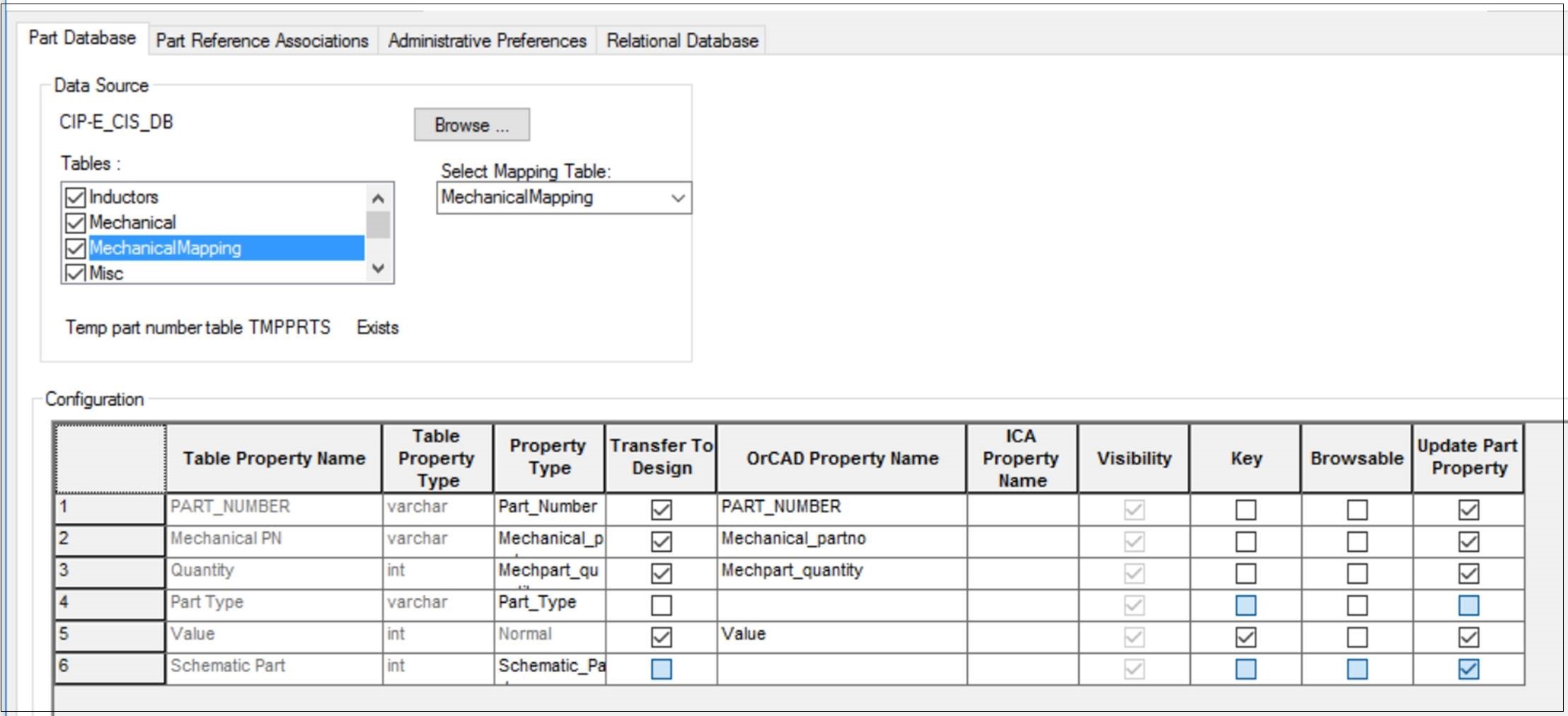 Enable MechanicalMapping Table