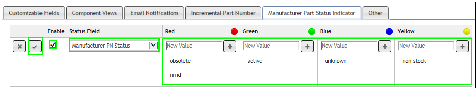 Defining Color Code of Status Indicators