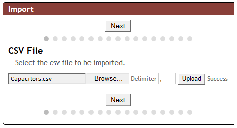 Successful upload of CSV file