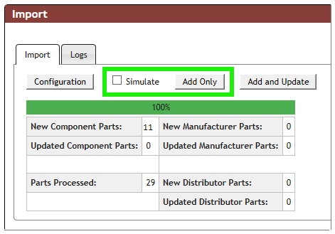 Add new parts to CIP without updating existing parts