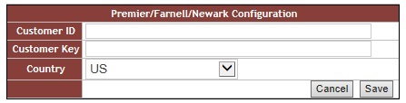 Premier/Farnell/Newark Configuration