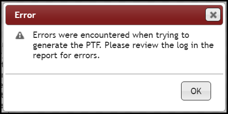 PTF_Report_error_msg