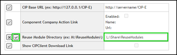 Save Configuration for Reuse Module Directory