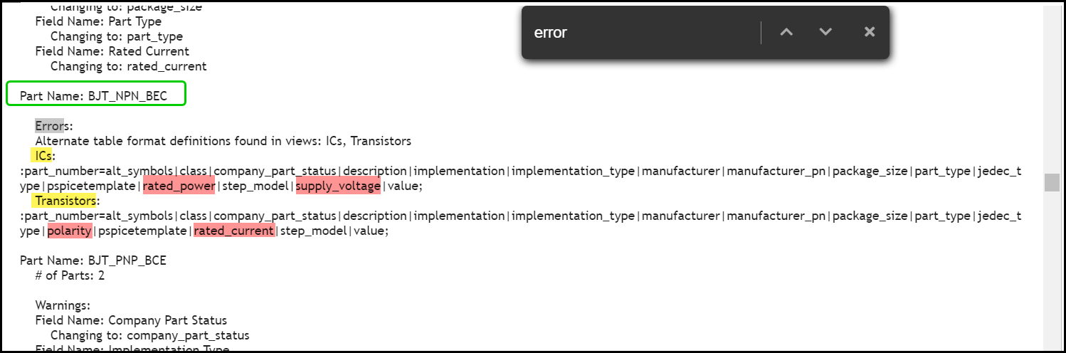 Sample Error in Report