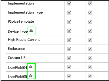 Fields Without Visibility Have Alert Triangles