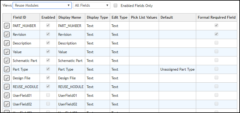 Customize Fields for Reuse Modules