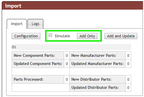 Deselect Simulate Check box and Click Add Only 