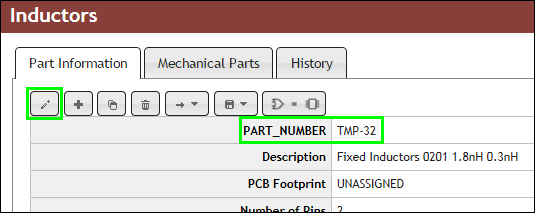 Edit Temp Part