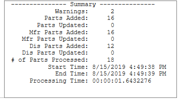 Log Summary at end of log