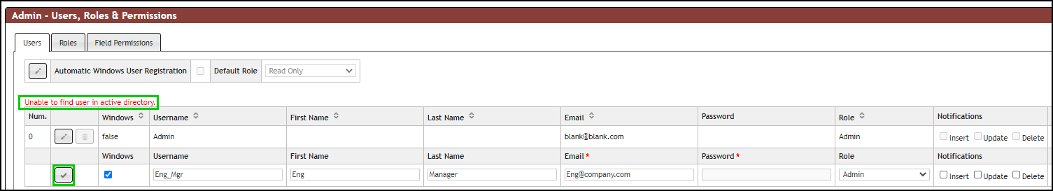 Creating User Account:  Windows or CIP Local User